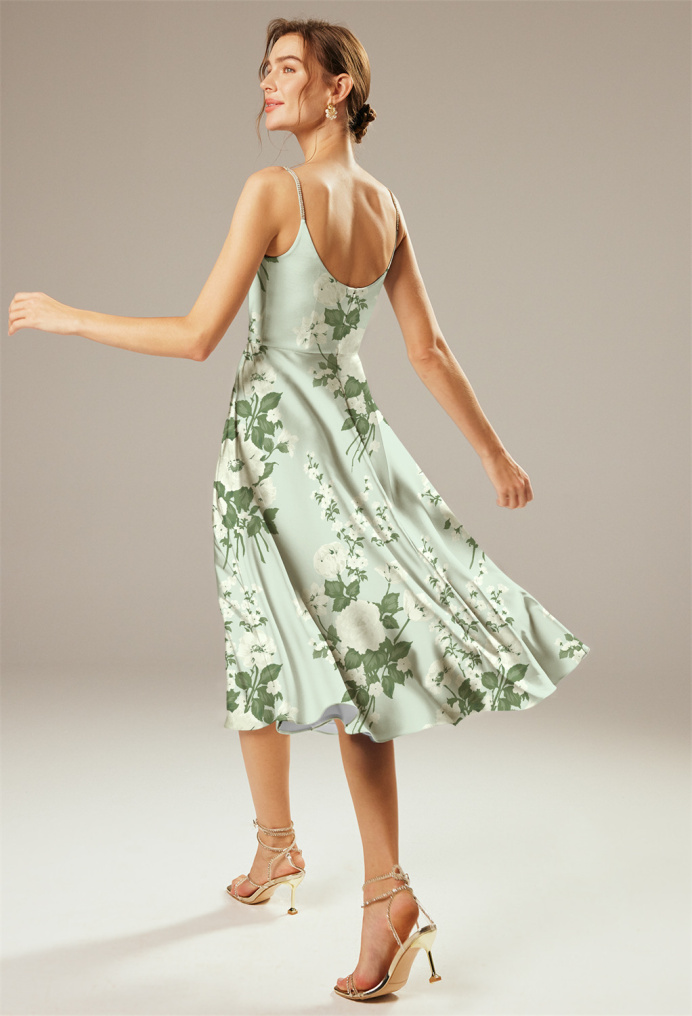 AW Marin Mottled Moss Green  Floral Bridesmaid Dresses